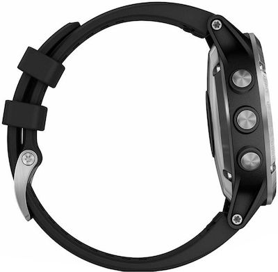 Garmin Fenix 5 Plus Edelstahl 47mm Wasserdicht Smartwatch mit Pulsmesser (Silber)