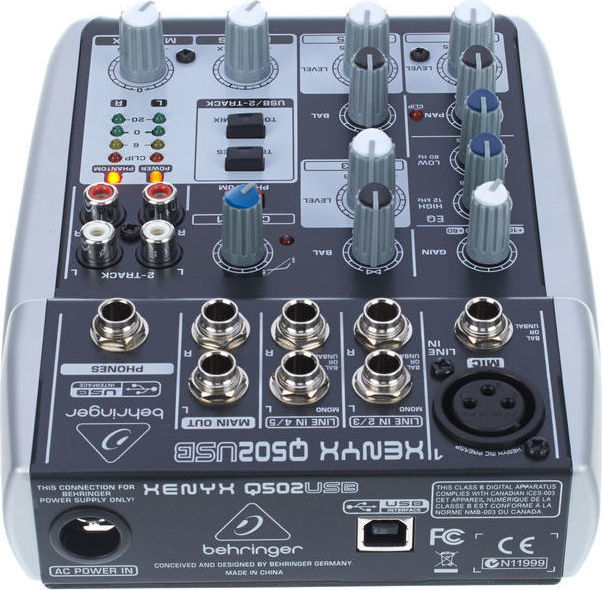 Behringer XENYXQ502 USB Αναλογική Κονσόλα 5 Καναλιών με Phantom Power