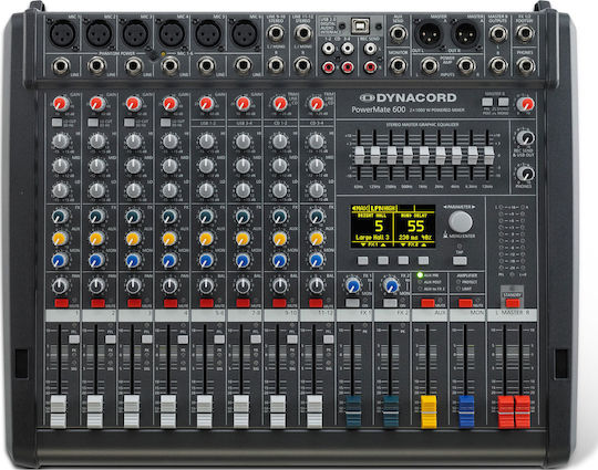 PowerMate 600-3 Selbstverstärkend Analoge Konsole 8 Kanäle mit Phantom Power & 6 XLR-Eingänge
