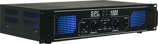 Skytec SPL-1000 PA Power Amplifier 2 Channels 500W/4Ω 350W/8Ω with Cooling System Black