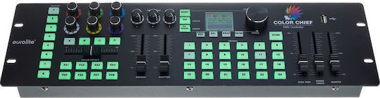 Eurolite DMX Led Color Chief Controller DMX Контролер Конзола за Осветление с 240 Контролни Канали с Монтаж Стелаж и Връзка USB (за компютър)