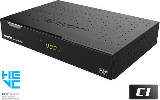 Edision Satellite Decoder Piccollo 01-07-0016 Full HD (1080p) DVB-C / DVB-S / DVB-S2 / DVB-T / DVB-T2 with PVR Recording Function in Black Color
