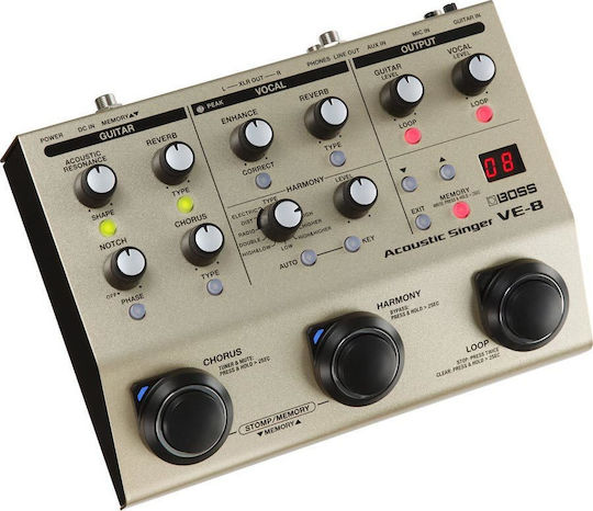 Boss VE-8 Acoustic Singer VE-8 Πετάλι Preamp Φωνής και Ηλεκτροακουστικών Οργάνων