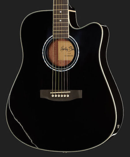 Harley Benton Semi-Acoustic Guitar Cutaway Black