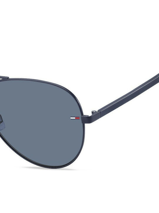 Tommy Hilfiger Men's Sunglasses with Navy Blue Metal Frame and Blue Lens TH0008/S FLL/KU