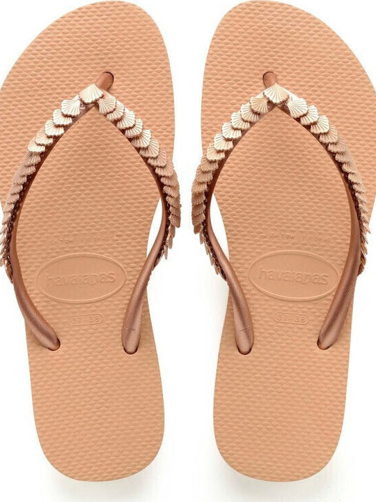 Παιδικές Σαγιονάρες Flip Flops Χρυσές Slim Shell Mesh