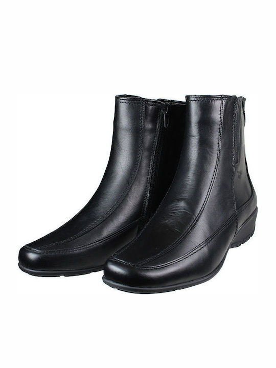 Leather Women's Ankle Boots Black