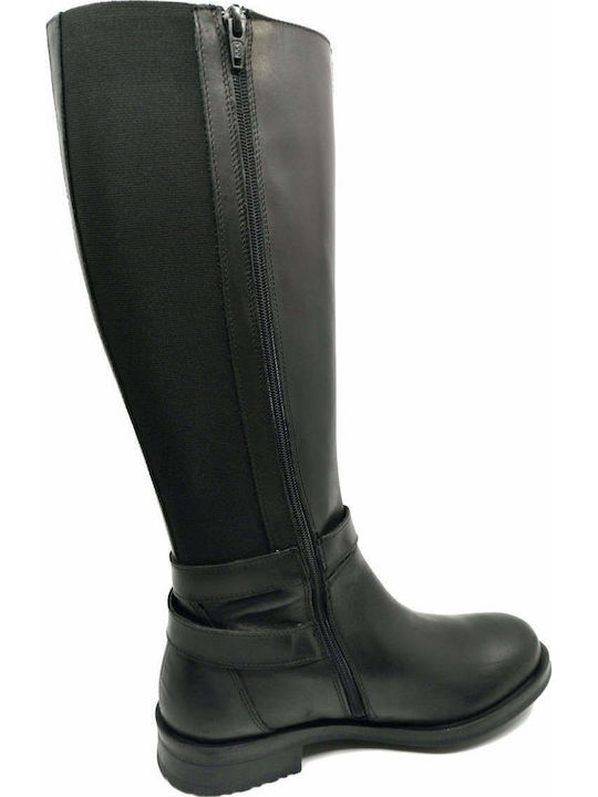 Leather Women's Boots with Rubber Black