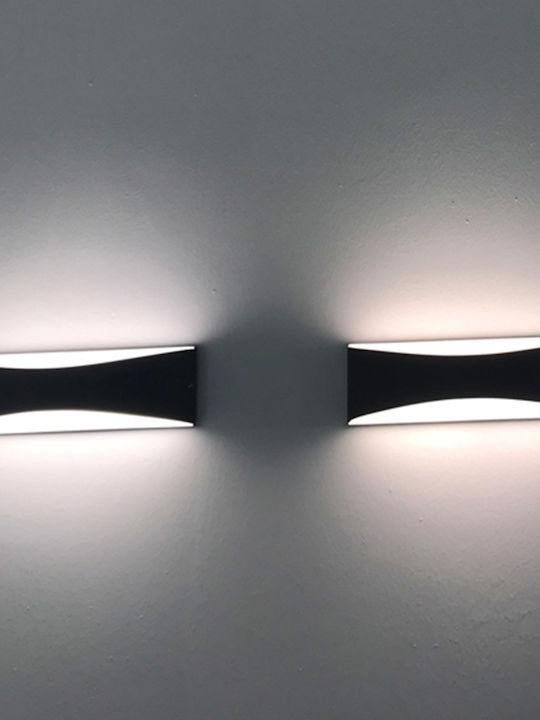 Sun Light Wall-Mounted Outdoor Ceiling Light LED IP65 12W with Warm White Light Double Beam 23x5.6εκ.