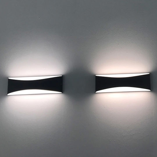 Sun Light Επιτοίχια Εξωτερική Πλαφονιέρα LED IP65 12W με Θερμό Λευκό Φως Διπλής Δέσμης 23x5.6εκ.