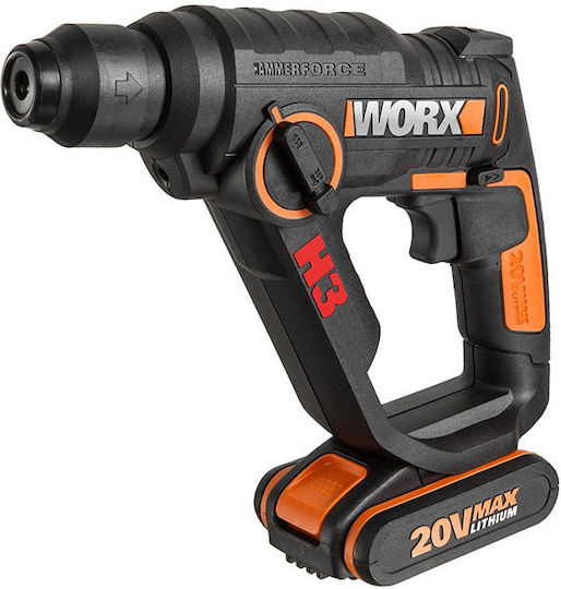 Worx WX390.1 Impact Demolition Hammer Battery 20V 2x2Ah with Chuck SDS Plus / Quick WX390.1