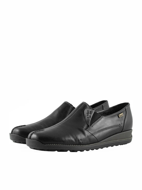Δερμάτινα Γυναικεία Loafers σε Μαύρο Χρώμα