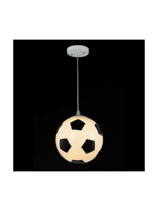 Aca Kids Metallic Single Ceiling Light E27 Ball White 40W 25x25cm