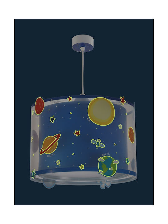 Ango Kids Plastic Single Ceiling Light E27 Planets Blue 23W