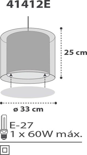 Ango Clouds O singură lumină Lumină de tavan pentru copii Suspendata din plastic 60W cu suport pentru bec E27 Gri