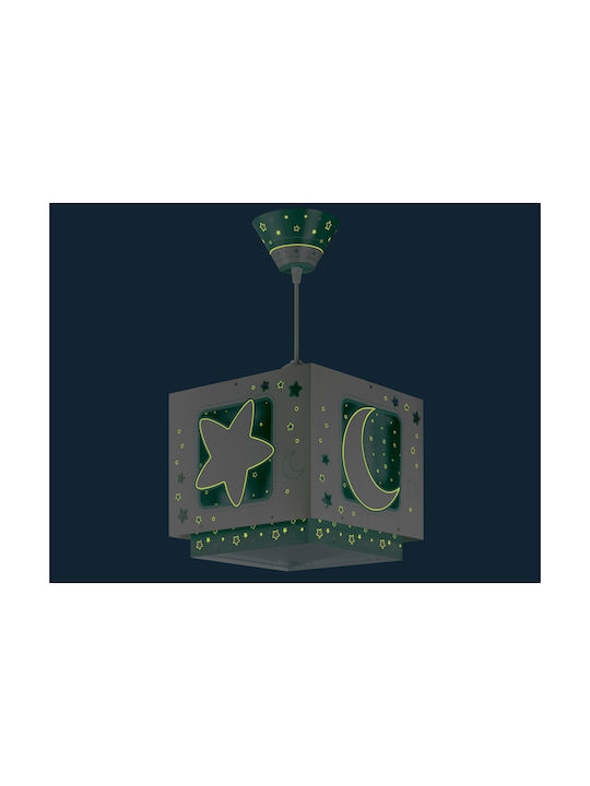 Ango Kids Plastic Single Ceiling Light E27 Moon Green 23W 25cm