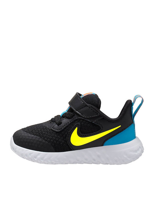 Nike Αthletische Kinderschuhe Laufen Revolution 5 Black / Lemon Venom / Laser Blue