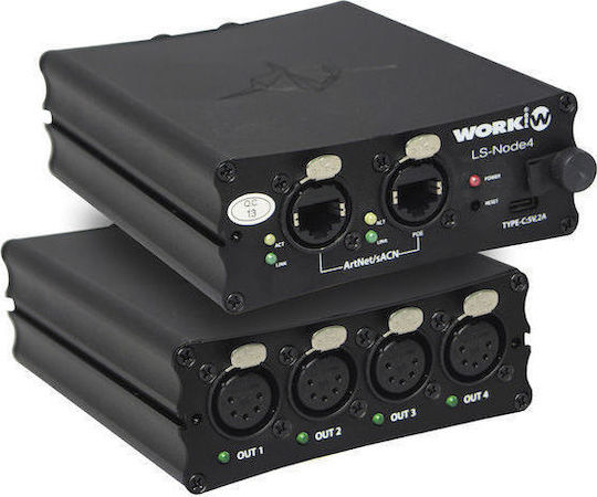 Work LightShark LS-1 Node4 Interface for Lighting Console and Connection Ethernet
