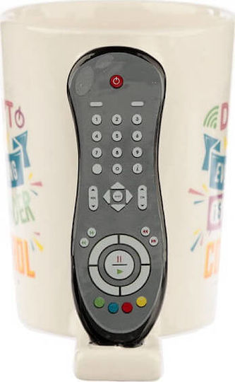Puckator TV Remote Control Κούπα Κεραμική Μπεζ 300ml