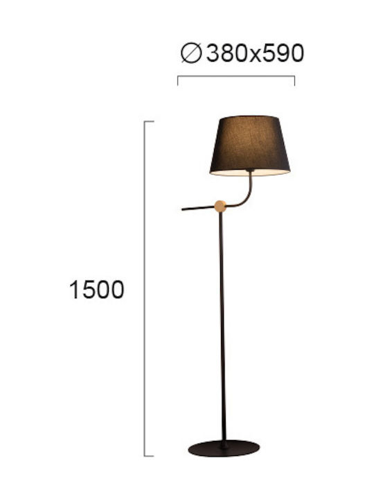 Viokef Largo Floor Lamp H150xW59cm. with Socket for Bulb E27 Gold