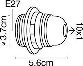 VK Lighting Stromstecker mit Steckdosenbuchse E27 in Schwarz Farbe Set 1Stück 35125-020639