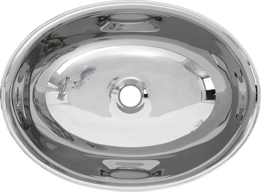 vidaXL Επικαθήμενος Νιπτήρας Κεραμικός 40x33x13.5cm Ασημί