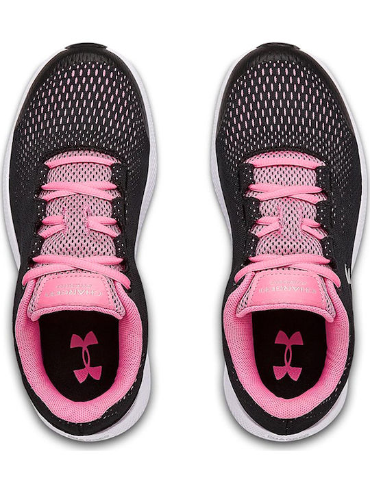 Grade School UA Charged Pursuit 2 Kids Sports Shoes Running with Laces Black