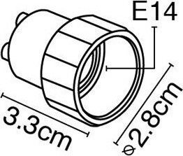 VK Lighting Socket Adapter from GU10 to E14 in White color Set 1pcs 20081-139639