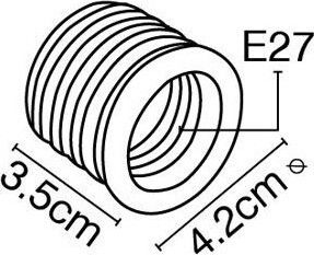 VK Lighting Socket Adapter from E40 to E27 in Silver color Set 1pcs 20081-143639