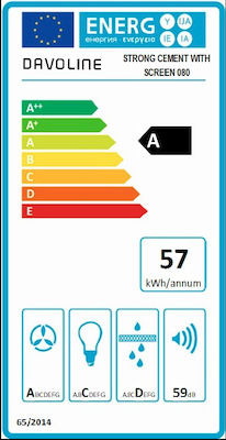 Davoline Strong Cement 60 Απορροφητήρας Καμινάδα 60cm Inox