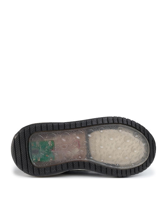 Inek Παιδικά Sneakers Ανατομικά με Σκρατς & Φωτάκια Ασημί