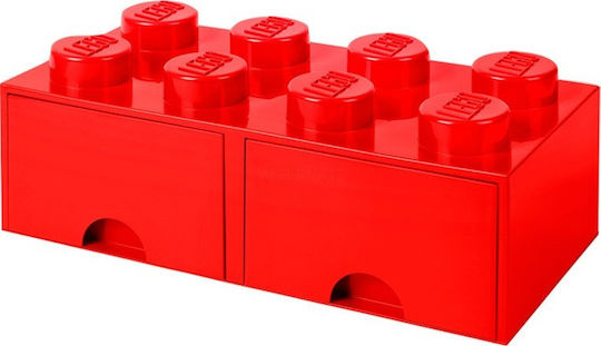 LEGO Children's Storage Box made of Plastic 8 Knobs Red 50x25x17cm 1pcs