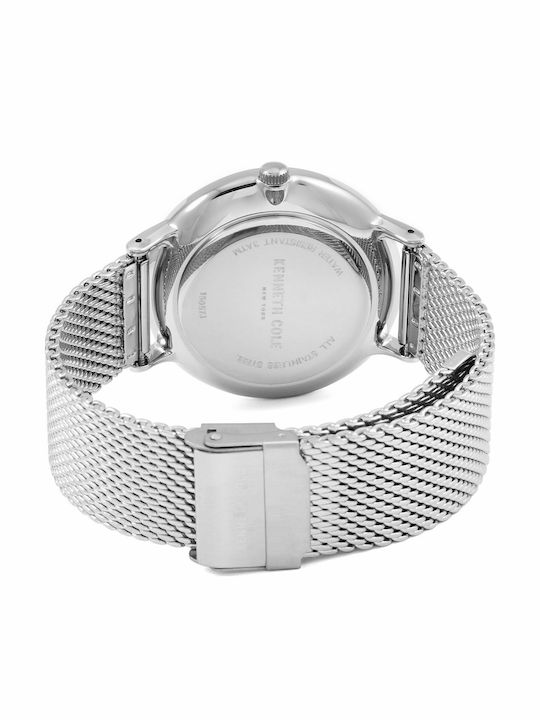 Kenneth Cole Oxford Ανδρικό Ρολόι 42mm Μπαταρίας με Ασημί Μεταλλικό Μπρασελέ