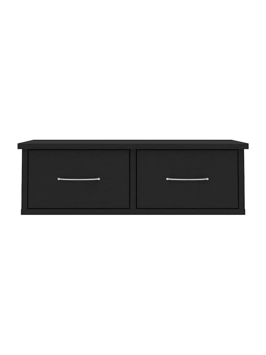 Стенен Черен Рафтове 60x26x18.5см