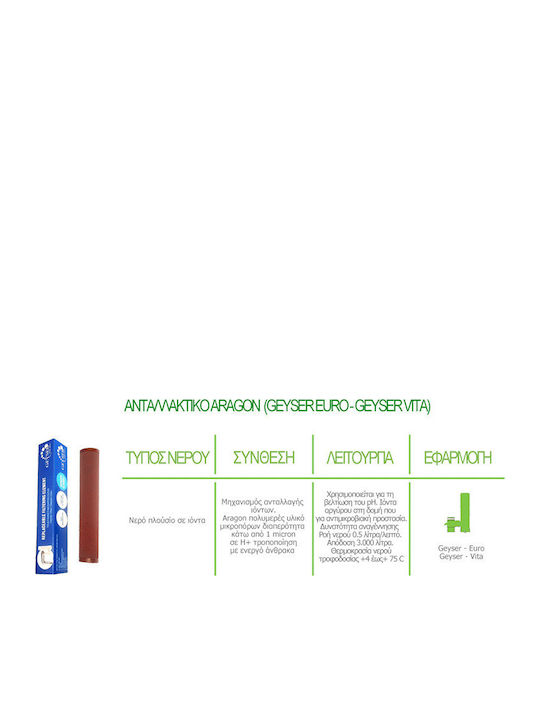 Geyser Water Filter Replacement for Faucet made of Resin Euro Aragon 0.1 μm