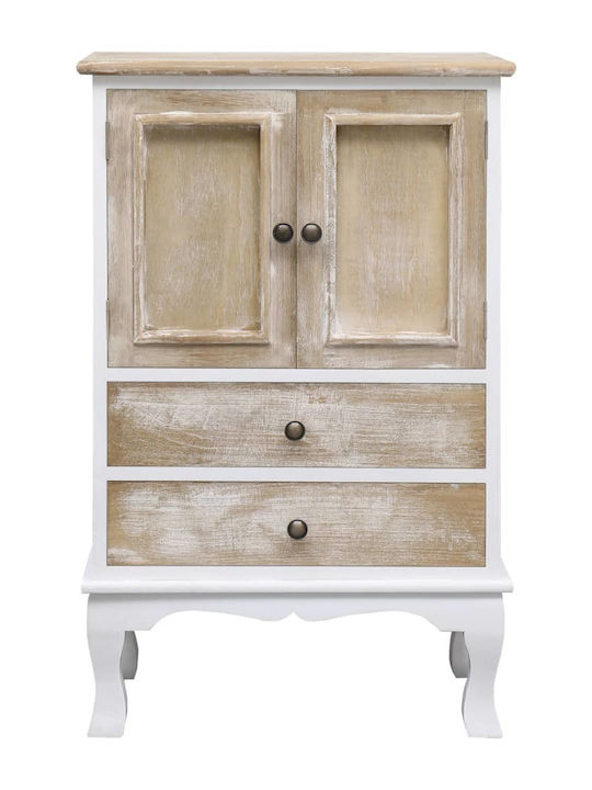 vidaXL Storage Drawer Chest Made of Wood White M50xP30xH80cm