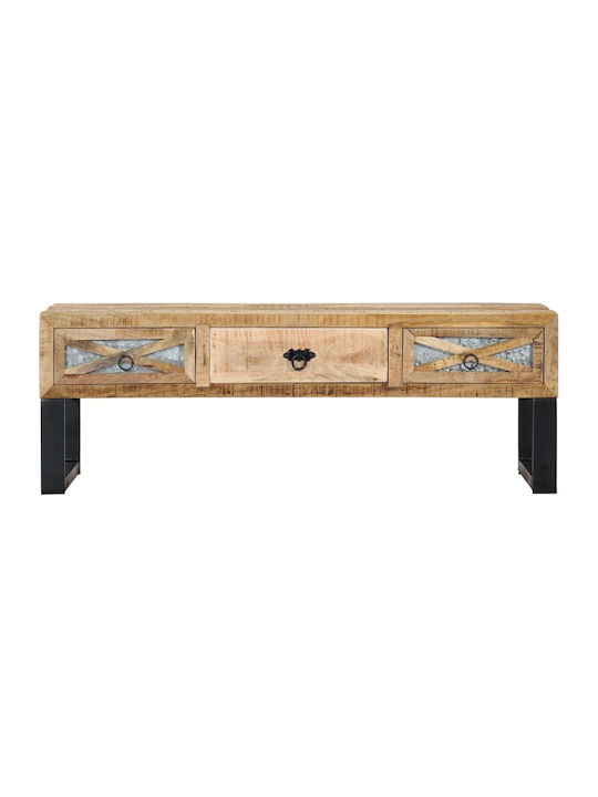 Rectangular Solid Wood Coffee Table Oak L110xW50xH38cm