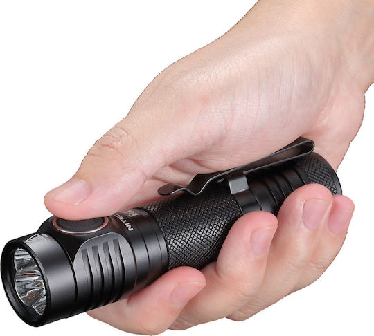 NiteCore Wiederaufladbar Taschenlampe LED IP68 mit maximaler Helligkeit 4400lm E4K Schwarz