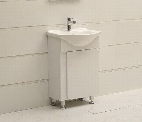 Inter Ceramic PVC Πάγκος με Νιπτήρα Μ55xΒ42xΥ85cm Λευκός