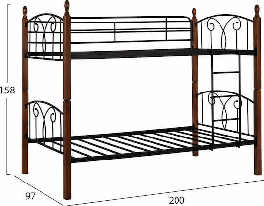 Kids Single Bunk Bed for Mattress 90x190cm