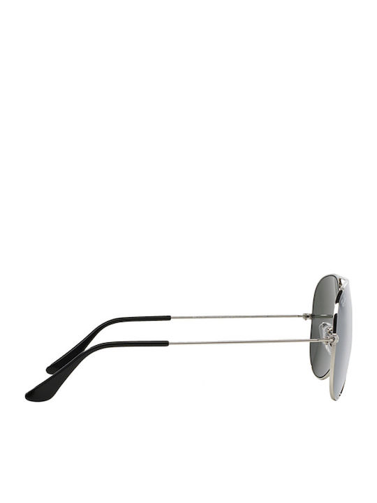 Ray Ban Aviator Unisex Sunglasses with Silver Metal Frame and Silver Mirror Lens RB3025 W3275