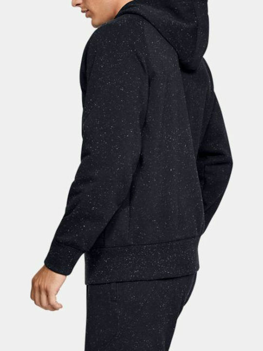 Under Armour Speckled Men's Sweatshirt Jacket with Hood and Pockets Black