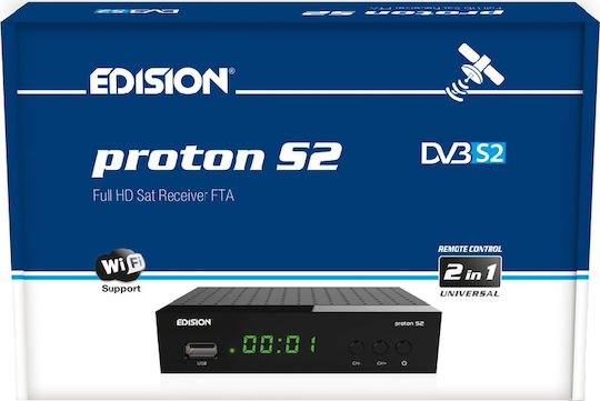 Edision Сателитен Декодер PROTON S2 01-07-0024 Full HD (1080p) DVB-S / DVB-S2 - ДВБ-С2 в Черен Цвят