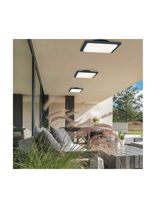 Trio Lighting Trave Πλαφονιέρα Οροφής Εξωτερικού Χώρου με Ενσωματωμένο LED σε Μαύρο Χρώμα 620160142