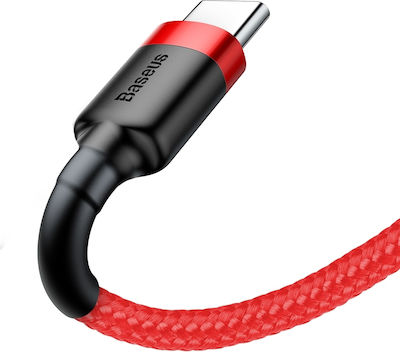 Baseus Cafule Braided USB 2.0 Cable USB-C male - USB-A male Red 1m (CATKLF-B09)