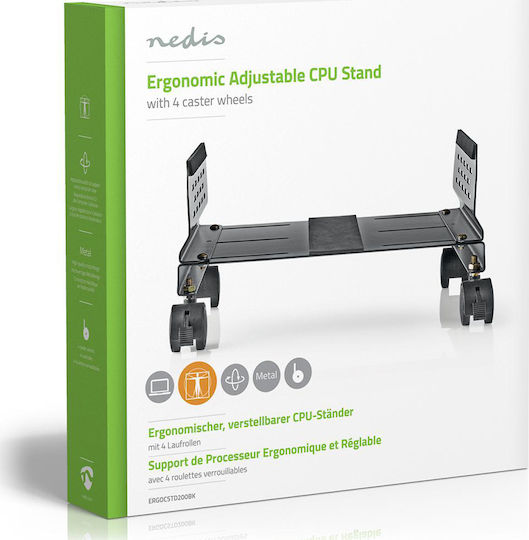 Nedis Βάση Δαπέδου Υπολογιστή με Ροδάκια (ERGOCSTD200BK)