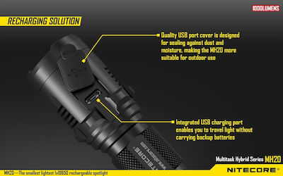NiteCore Презареждащ се Фенерче LED Waterproof IPX8 с максимална светлина 1000лм MH20