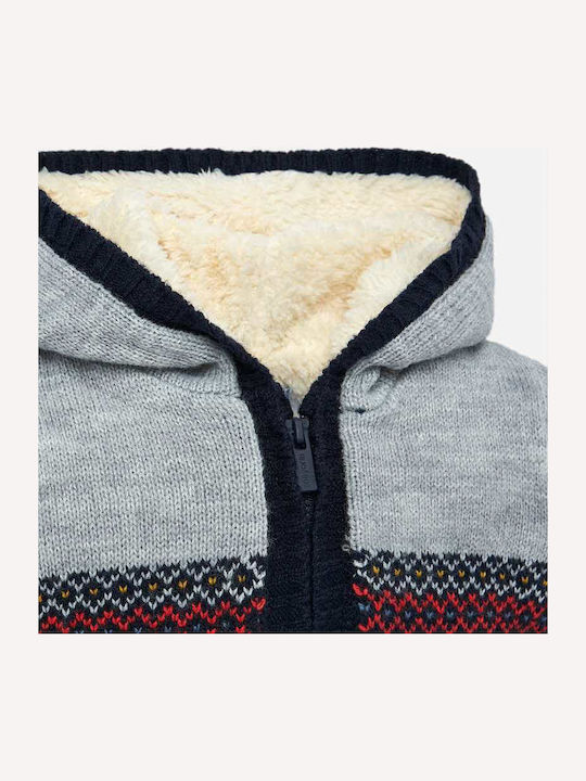 Kinderstrickjacke Gestrickt mit Kapuze Mehrfarbig