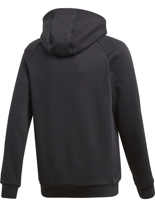 Adidas Fleece Παιδικό Φούτερ με Κουκούλα και Τσέπες Μαύρο Core 18