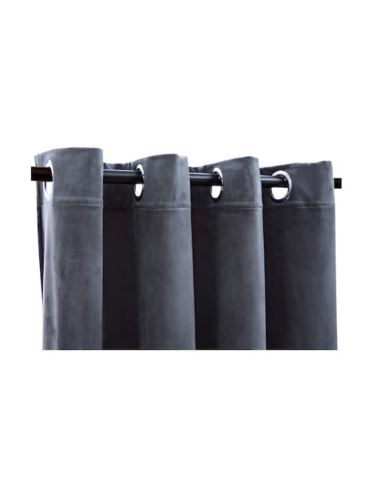 vidaXL Set Perdele Opace Cu Capse Antracit Catifea 140x175cm